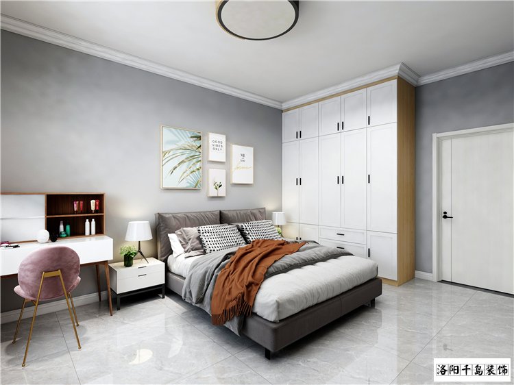 現(xiàn)代簡(jiǎn)約主臥裝修效果圖(1)